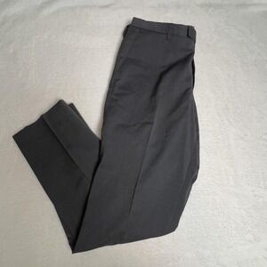Mens Dress Pants Gray Flat Front Slacks Trousers Business Office Wear Formal